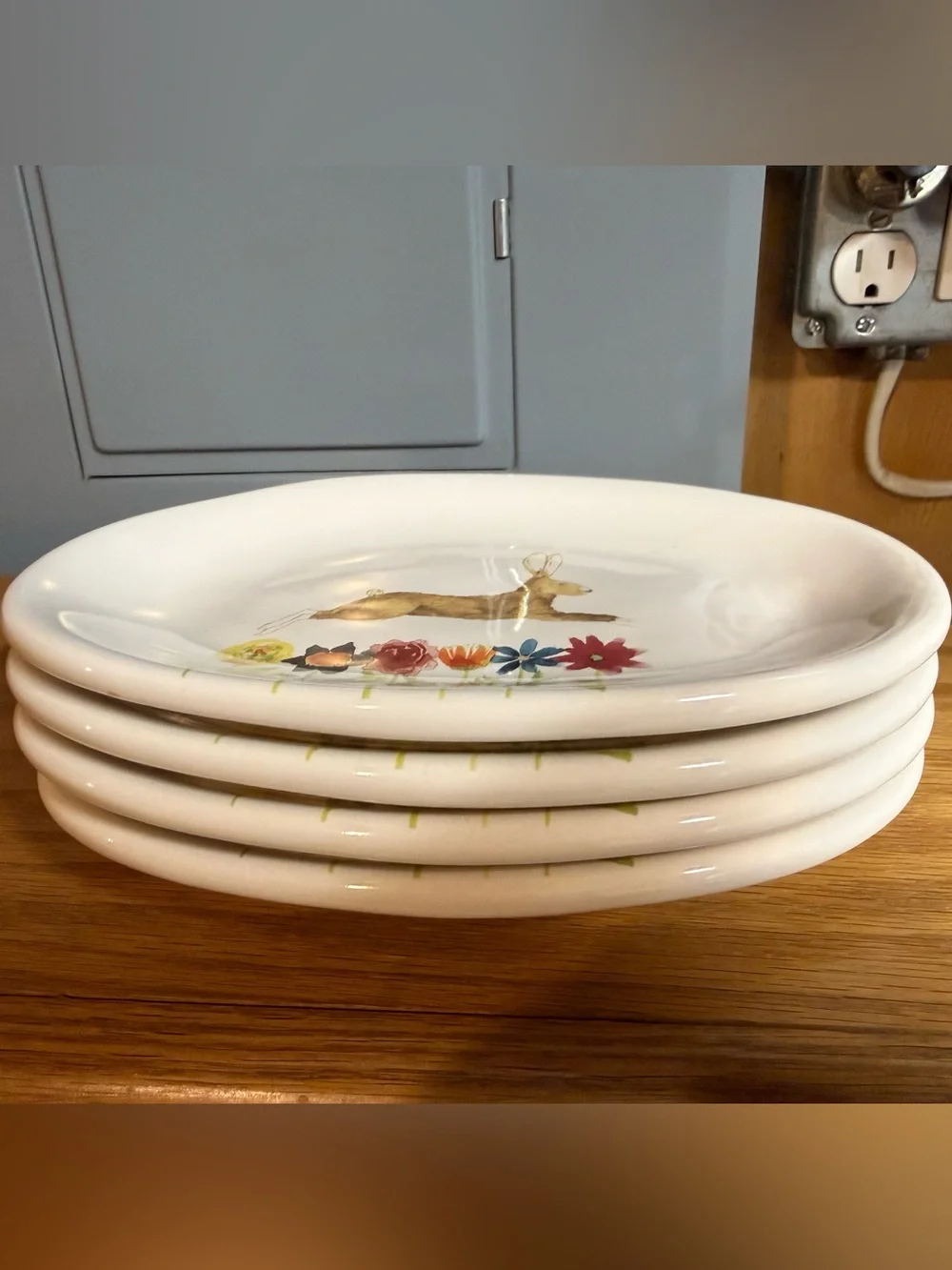 Rae Dunn set of 4 bunny plates